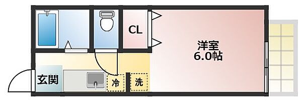 サンシティ西田 ｜大阪府茨木市上郡2丁目(賃貸アパート1K・2階・20.40㎡)の写真 その2