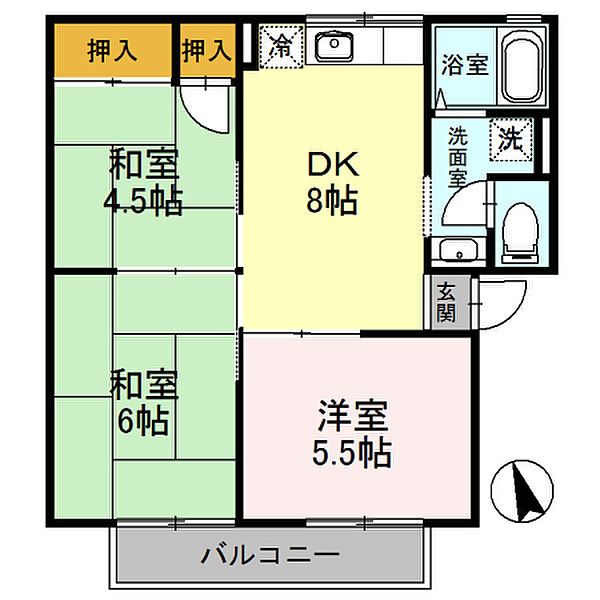 サンファミールB棟 ｜大阪府茨木市寺田町(賃貸アパート3LDK・1階・49.42㎡)の写真 その2