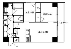 モダンパラッツォ箱崎grace  ｜ 福岡県福岡市東区箱崎1丁目（賃貸マンション2K・3階・52.46㎡） その2