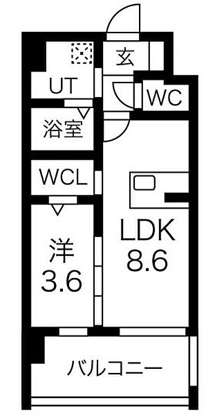 ESTONE HIGASHIOSAKA 603｜大阪府東大阪市長田西2丁目(賃貸マンション1LDK・6階・32.46㎡)の写真 その2