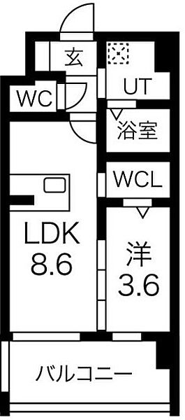ESTONE HIGASHIOSAKA 802｜大阪府東大阪市長田西2丁目(賃貸マンション1LDK・8階・32.46㎡)の写真 その2