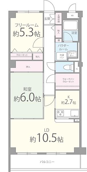 ニューロイヤル光進 ｜大阪府東大阪市衣摺4丁目(賃貸マンション1SLDK・2階・61.55㎡)の写真 その2