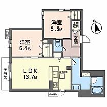 シャーメゾンF&d  ｜ 大阪府東大阪市徳庵本町（賃貸マンション2LDK・3階・64.78㎡） その2