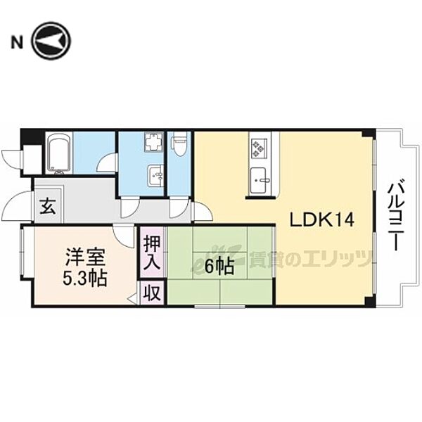 レジデンスコマイ 201｜奈良県橿原市木原町(賃貸マンション2LDK・2階・56.00㎡)の写真 その2