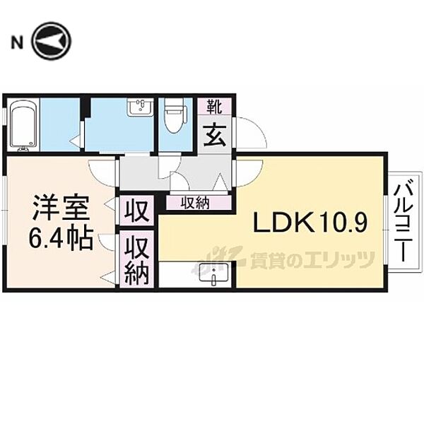 奈良県橿原市上品寺町(賃貸アパート1LDK・1階・44.72㎡)の写真 その2