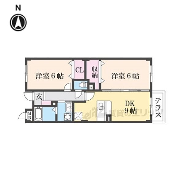 奈良県生駒市小平尾町(賃貸マンション2DK・1階・52.49㎡)の写真 その2