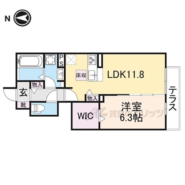 奈良県橿原市新賀町(賃貸アパート1LDK・1階・46.10㎡)の写真 その1