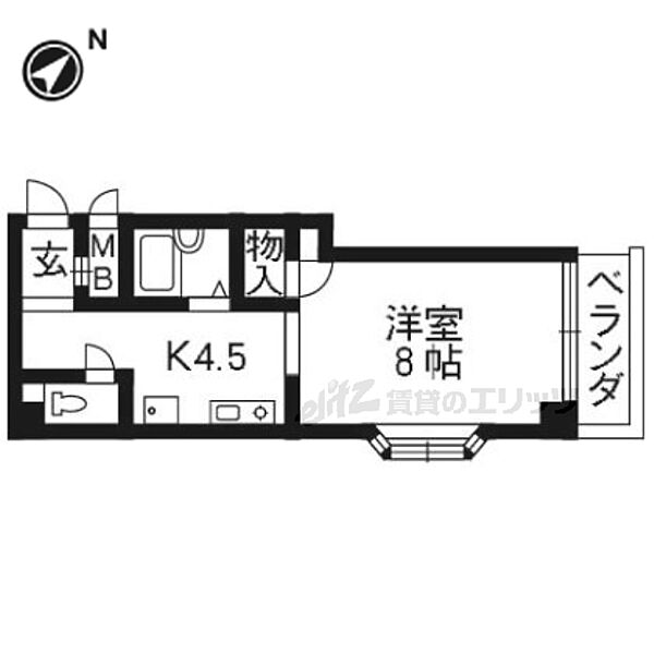 大阪府枚方市牧野下島町(賃貸マンション1DK・4階・24.47㎡)の写真 その2