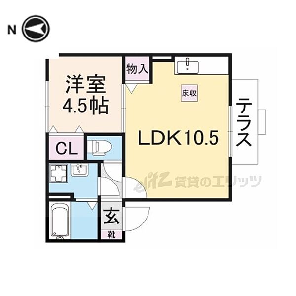 奈良県生駒市東松ケ丘(賃貸アパート1LDK・2階・36.09㎡)の写真 その2