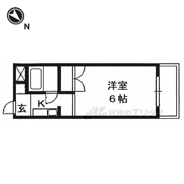 大阪府枚方市南楠葉１丁目(賃貸アパート1K・2階・17.00㎡)の写真 その2