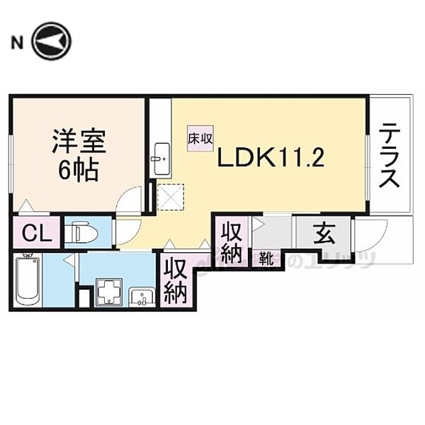 奈良県葛城市東室(賃貸アパート1LDK・1階・41.96㎡)の写真 その2