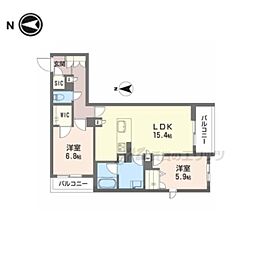 シャーメゾンフェリーチェ 2LDKの間取図画像