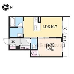 ＳｈａＭａｉｓｏｎ　ＦｏｒｅｓｔａI 205 2階1LDKの間取り