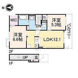 ユイット 2LDKの間取図画像