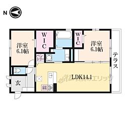 グランデ 2LDKの間取図画像