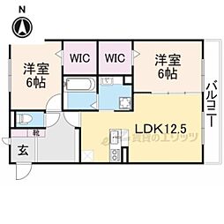 フローラルメゾン 2LDKの間取図画像