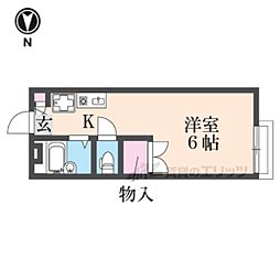 ヌカタロッジ 1Kの間取図画像