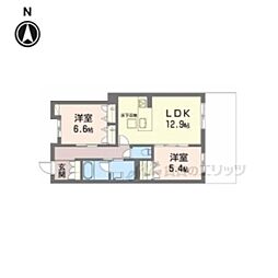 シャーメゾン 平城山 2LDKの間取図画像