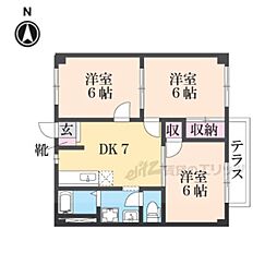 セピアコート 3DKの間取図画像