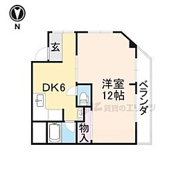 Fleur-De-Shinomiya 1LDKの間取図画像