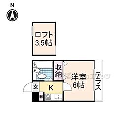 マンションフィールドナウ 1Kの間取図画像