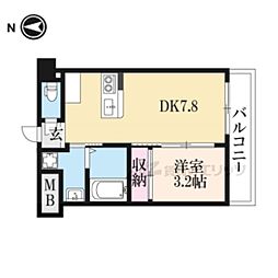 フクダ不動産新大宮マンション 1DKの間取図画像