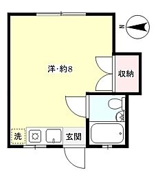 コーポ・エイ 1階ワンルームの間取り