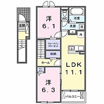 パーク　ヴィラ　Ｋ 202 ｜ 群馬県伊勢崎市連取元町229-5（賃貸アパート2LDK・2階・58.60㎡） その2