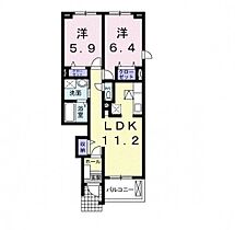 ヴィラ花咲 104 ｜ 埼玉県児玉郡美里町大字小茂田319番地4（賃貸アパート2LDK・1階・55.17㎡） その2