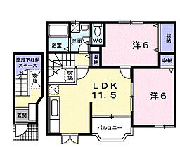 ソフィアII 202 ｜ 群馬県高崎市棟高町1319-1（賃貸アパート2LDK・2階・58.53㎡） その2