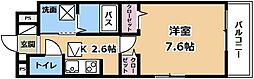ウエスト　コミタリアIII 1階1Kの間取り