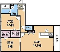 シルトクレーテA 2LDKの間取図画像