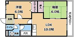 エミナール南草津 2LDKの間取図画像