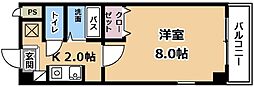 郁文館 1Kの間取図画像