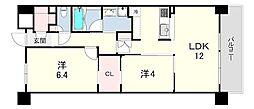 LiveCasa西宮 2LDKの間取図画像