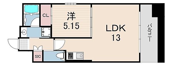 兵庫県西宮市今津水波町(賃貸マンション1LDK・6階・40.72㎡)の写真 その2