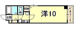 エレガンス白鳥 1Kの間取図画像