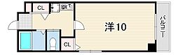 エレガンス白鳥 1Kの間取図画像