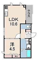 ARGO ASHIYA 1階1LDKの間取り
