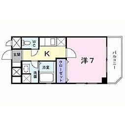 フリーデ373鳴尾 1Kの間取図画像
