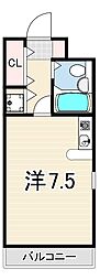 クレスト夙川 ワンルームの間取図画像
