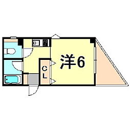 セブン 1Kの間取図画像