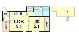 Chocolate西宮 1LDKの間取図画像