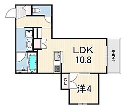 FOREST MONZENCHO EAST 1LDKの間取図画像