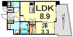 セレニテ甲子園プリエ 1LDKの間取図画像