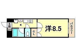 ラ・スリーズクレハ 1Kの間取図画像
