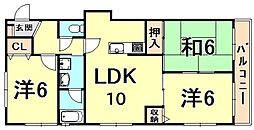 パラディオン1 3LDKの間取図画像