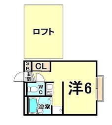 ガーデンハウス西宮 ワンルームの間取図画像