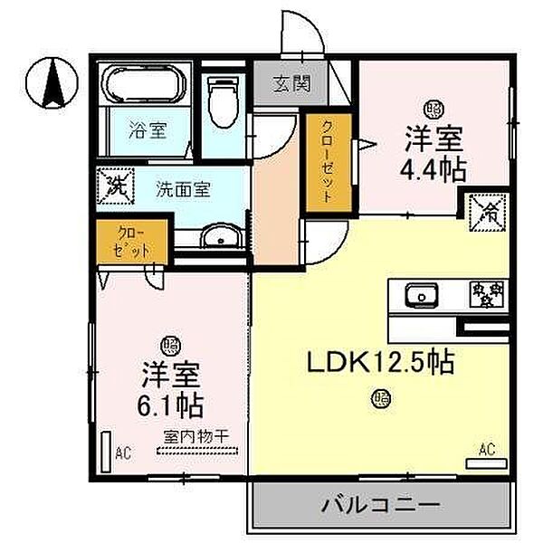 ヴェラ ロホ ｜兵庫県西宮市常磐町(賃貸アパート2LDK・3階・53.79㎡)の写真 その2