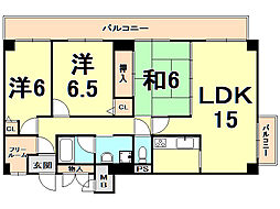 プライムレジデンス西宮 3LDKの間取図画像